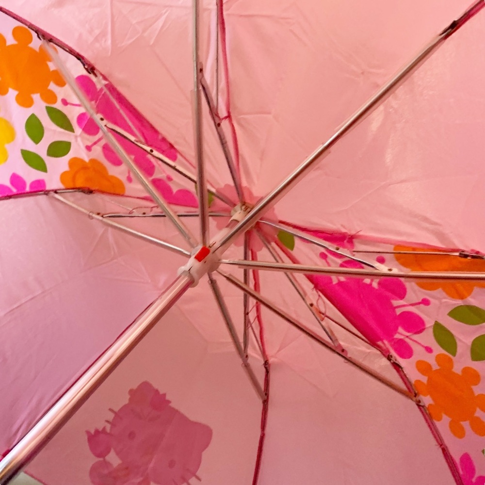 Hello Kitty Umbrella Pink Logo Sanrio 2007 Women's Accessory - Picture 6 of 11